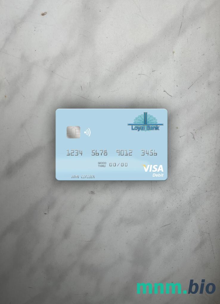 Saint Lucia Loyal bank Limited visa obciążyć card wygląd fotograficzny skan PSD + zdjęcie